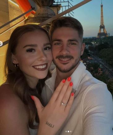 Celine Schmid and Romano Schmid got engaged in Paris, France